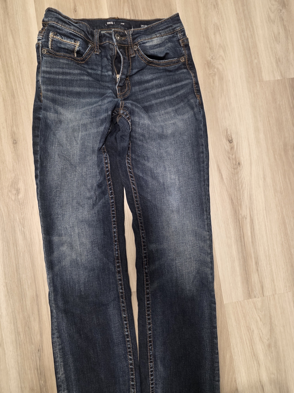 BKE Men's Dark Blue Straight Jeans